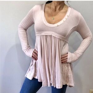 Free people pink Henley top